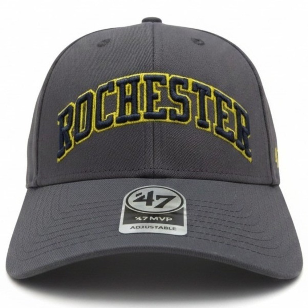 '47 Brand Rochester Yellowjackets MVP Adjustable Hat Charcoal Gray OSFA